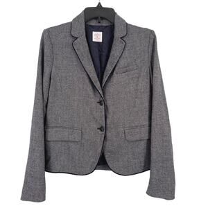 Gap The Academy Wool Blend Blazer Elbow Patch Womens Size 6 Dark Academia